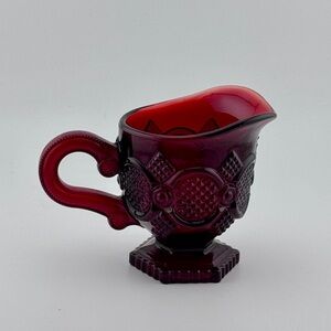 Vintage Avon Cape Cod Ruby Red Glass Creamer. Goth/Dark Academia Decor